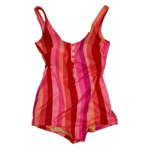 Sandcastle (Vintage) Striped Retro One-Piece Swimsuit Sz. 12